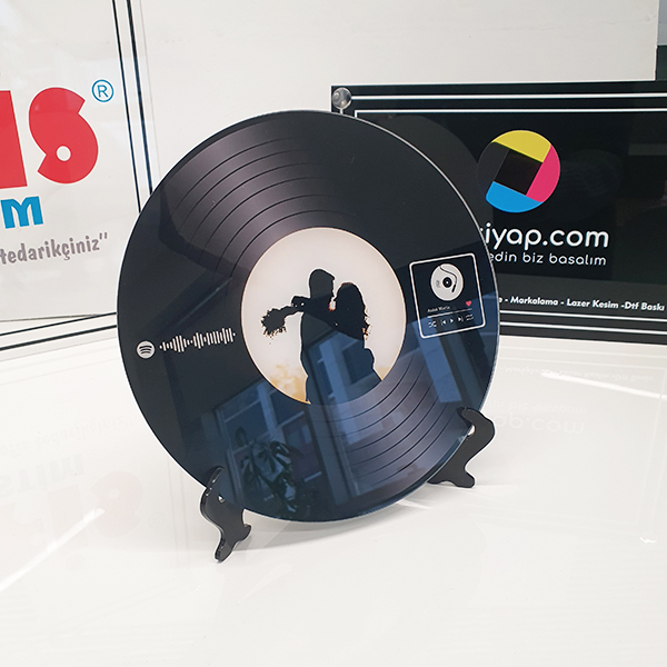 Kişiye Özel Yuvarlak Pleksi Spotify Plak